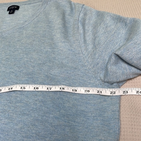 J Crew sz XL light blue heather v neck sweater - Picture 4 of 6